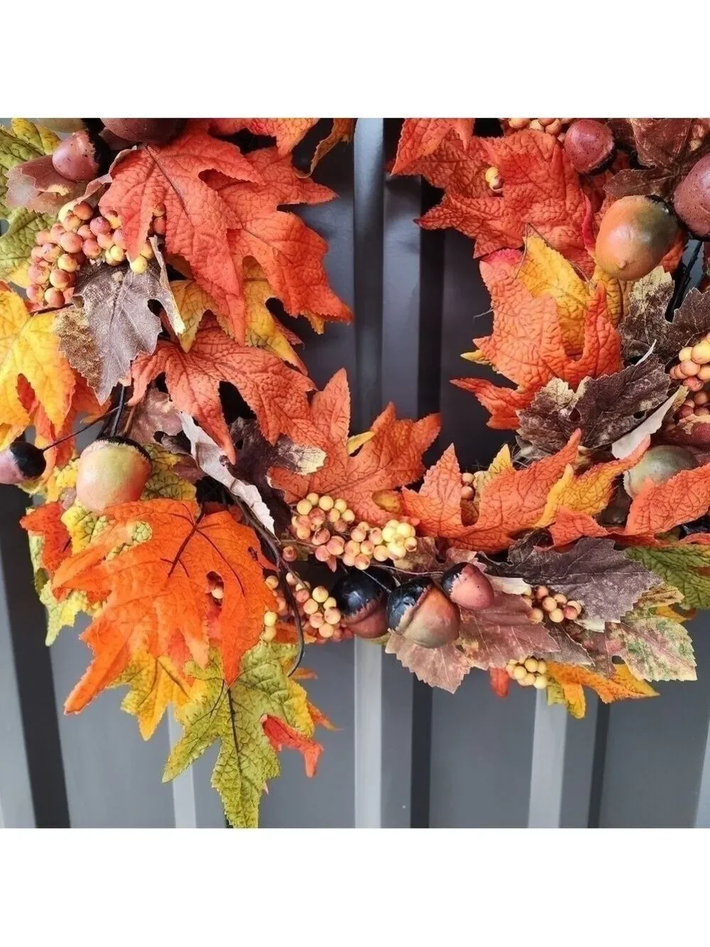 Fall Harvest leaf acorn seasonal wreath